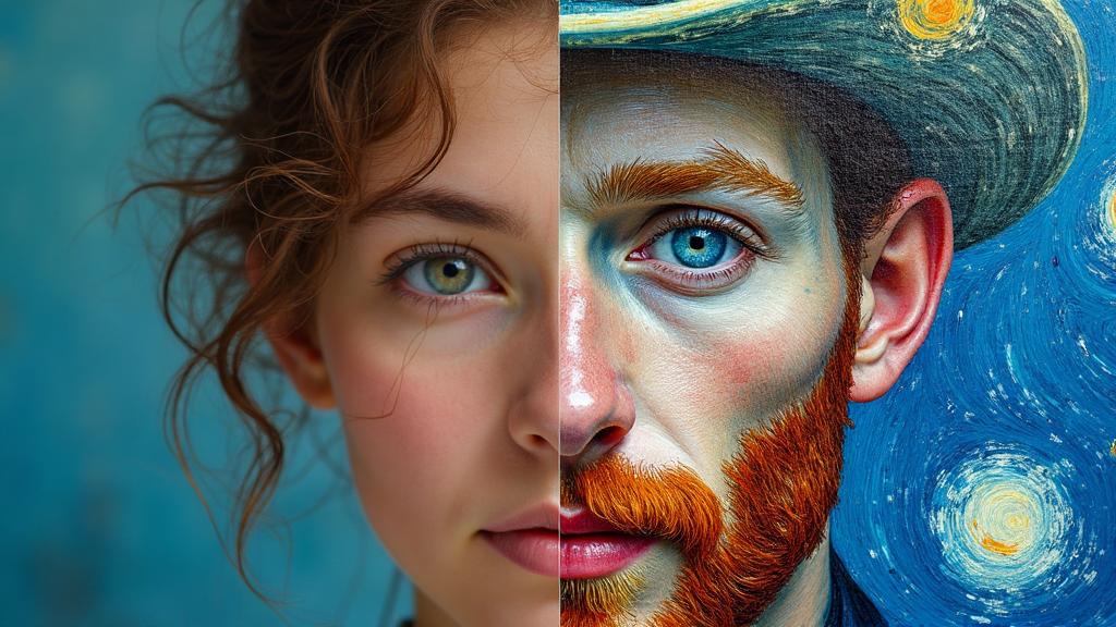 Photo de famille originale sur smartphone transformée en tableau
